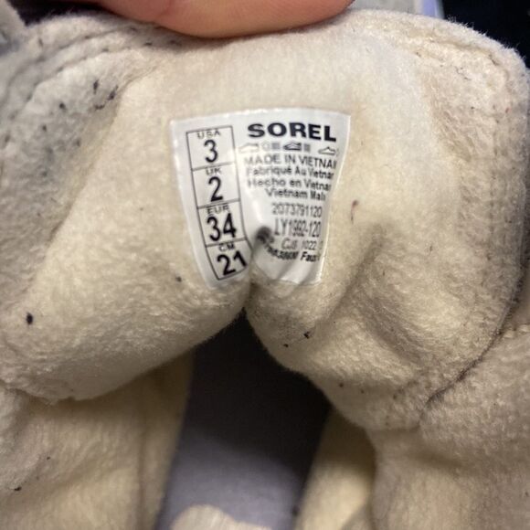 Sorel Kids' Explorer Waterproof Lace-up Boot In Natural/ Twilight - Picture 7 of 9